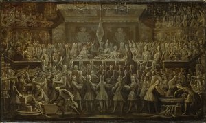 Prussian Coronation Dinner for Frederick I by Johann Friedrich Wentzel
